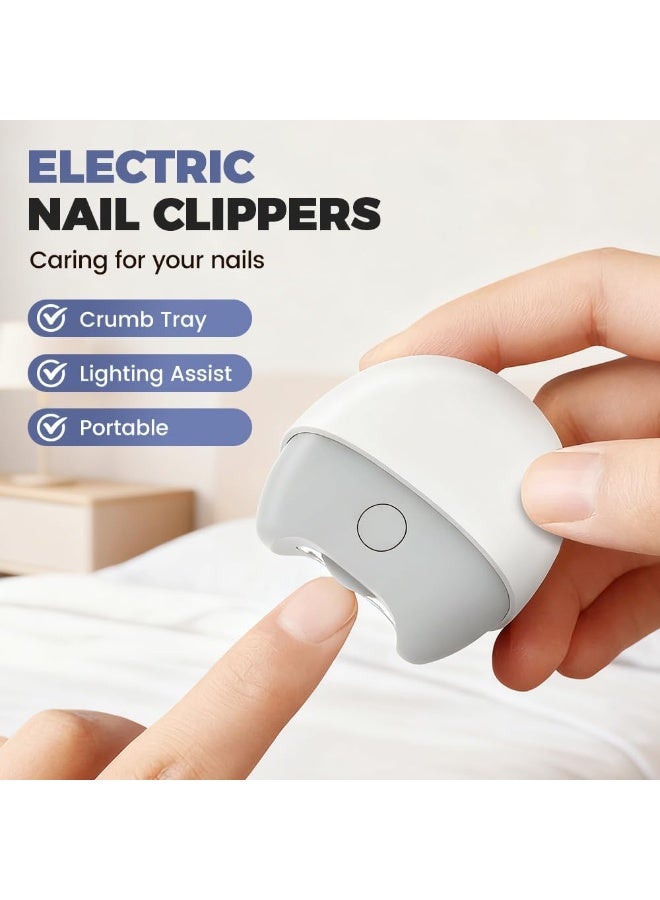 اترجسز 3 في 1 تلقائي كهربائي الأظافر المقاطعة, 2026 جديد كهربائي الأظافر المقاطعة, تلقائي الأظافر المقاطعة مع الخفيفة والأظافر مخلفات التخزين, كهربائي الأظافر المقاطعة لكبار السن البالغين (رمادي) - Image 2